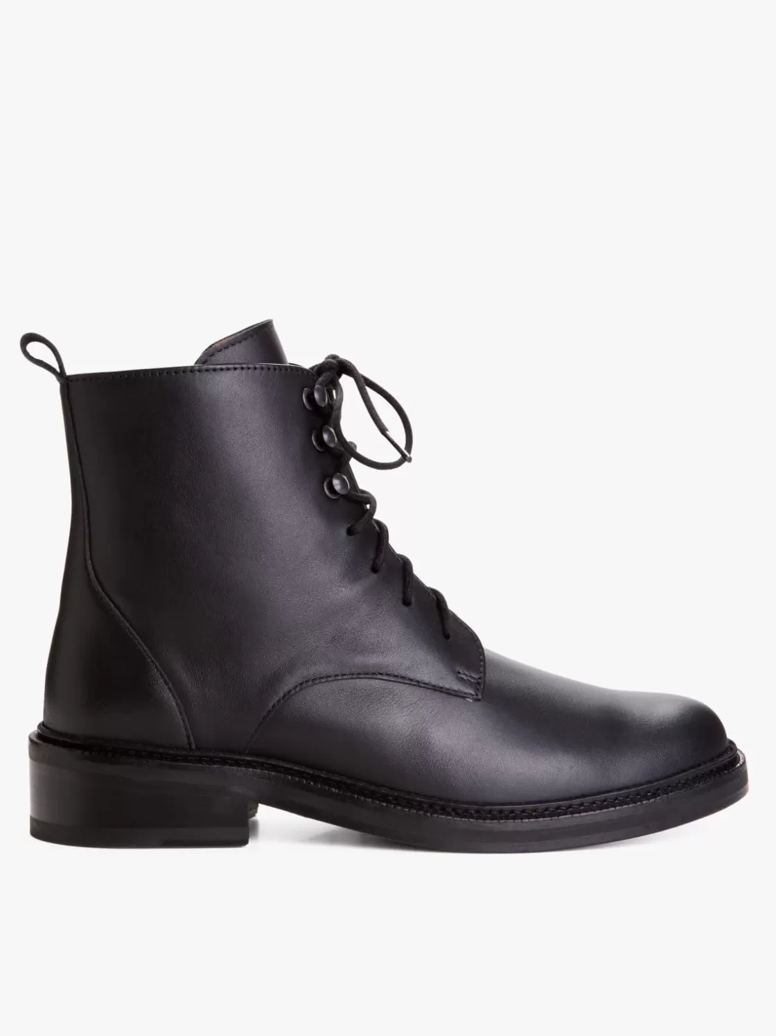 Women agnès b. Boots & Ankle Boots<Black Leather Zoe Ankle Boots