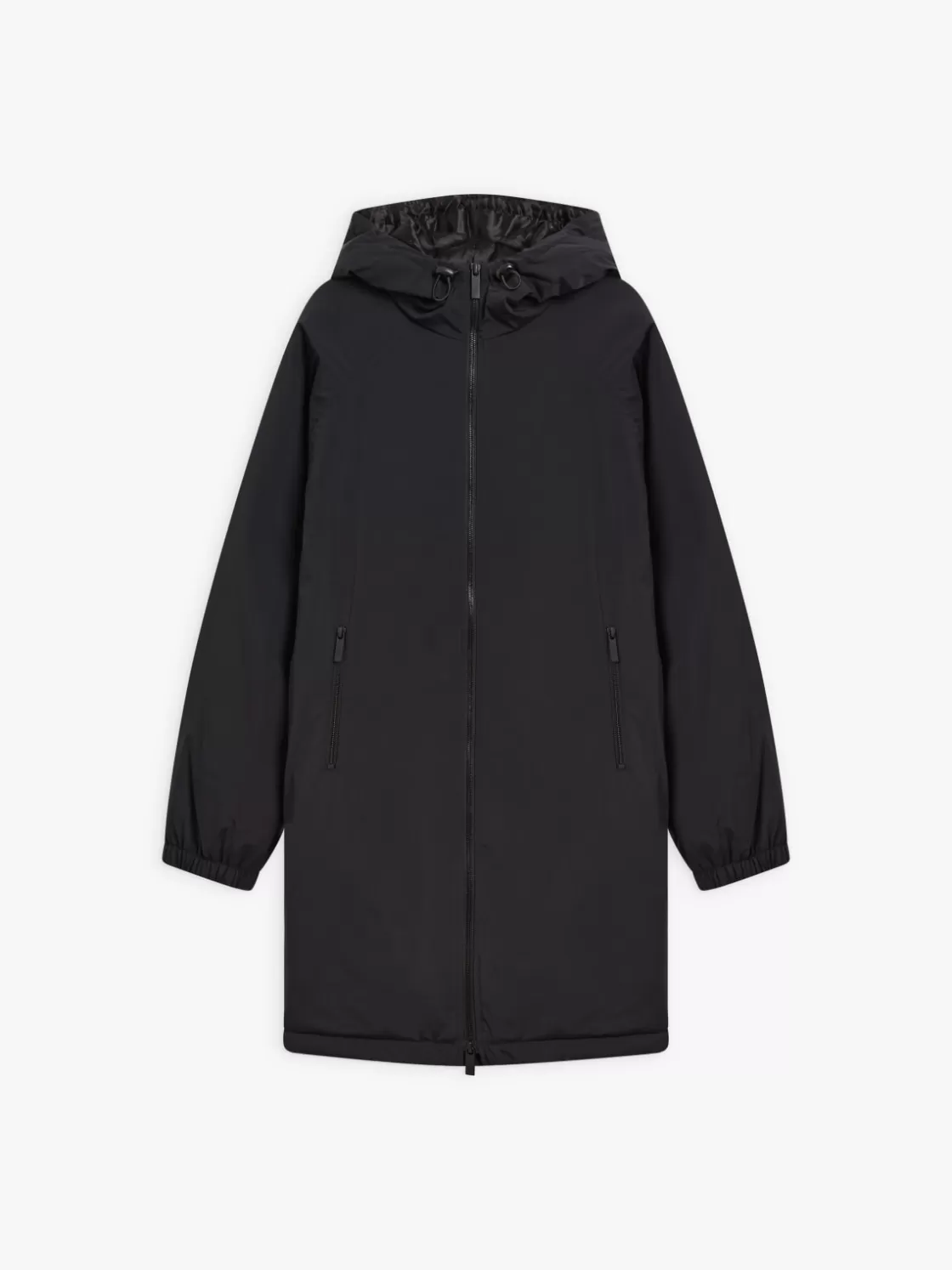 Women agnès b. Jackets & Coats<Black Lined Hooded Parka