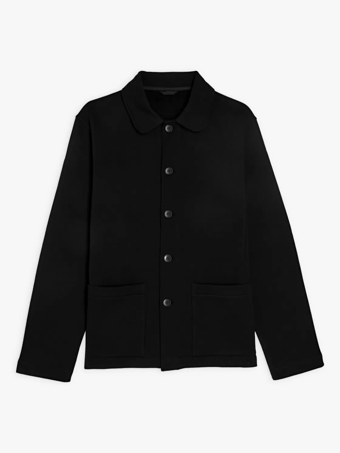 agnès b. T-Shirts & Polos<Black Mandarin 2 Jacket Cotton Fleece