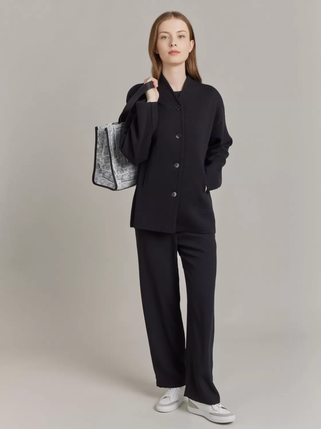 Women agnès b. Jackets & Coats<Black Merino Wool Germain Jacket