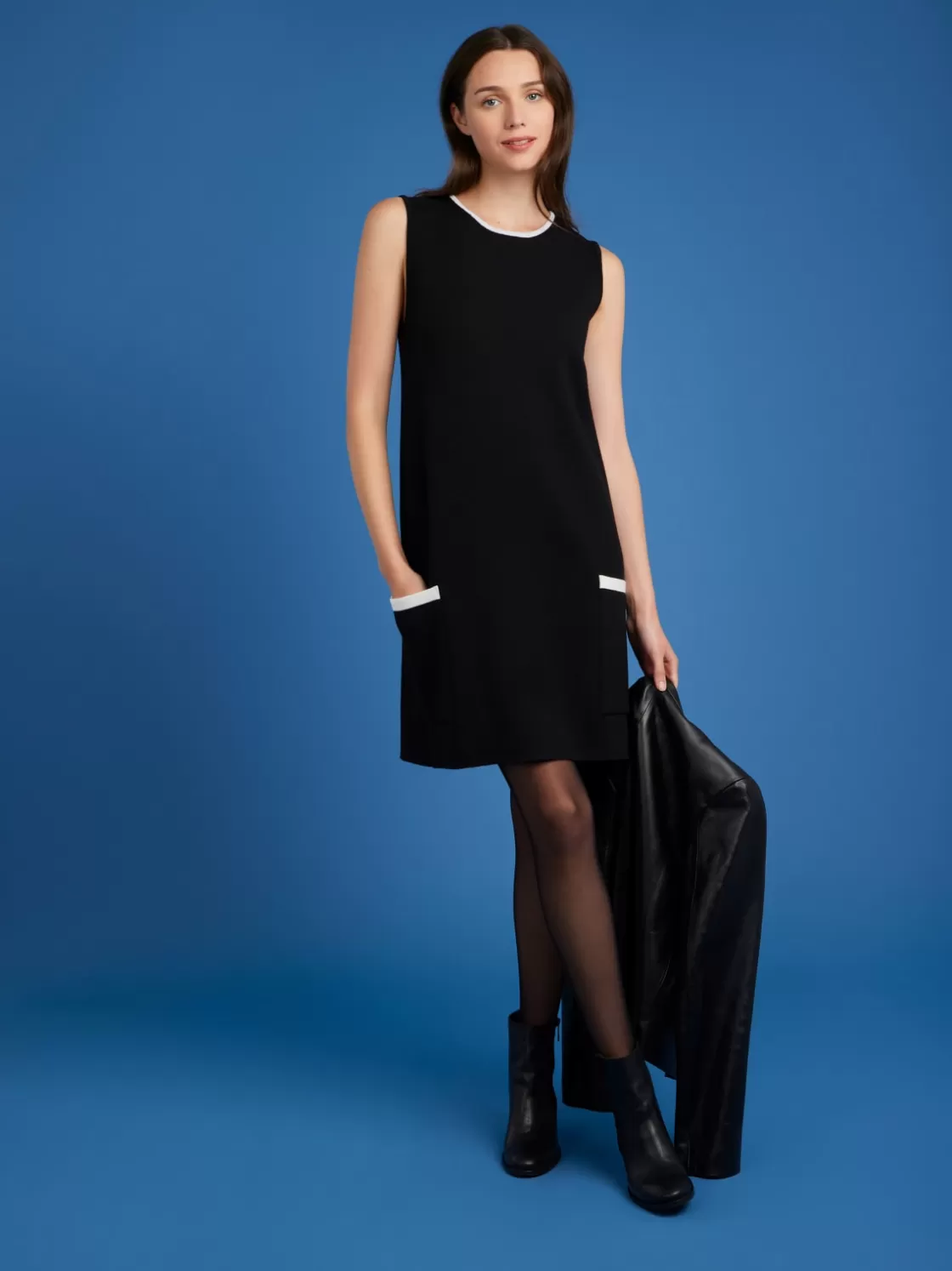 Women agnès b. Dresses<Black Merino Wool Mauri Dress