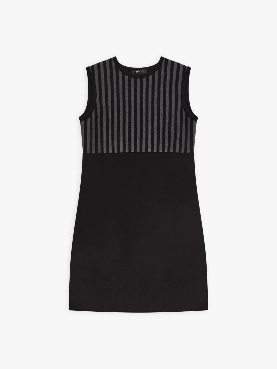 Women agnès b. Dresses<Black Merino Wool Trefle Dress