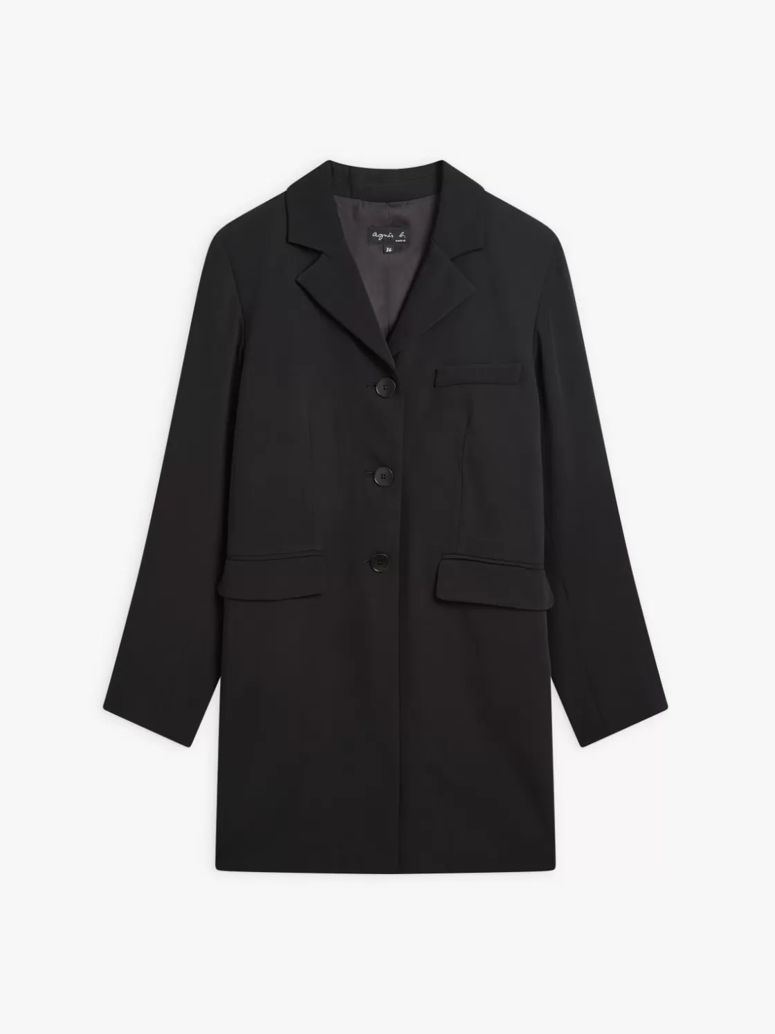 Women agnès b. Jackets & Coats<Black Paletot Jacket