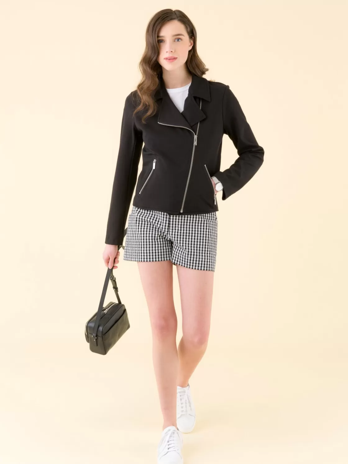 Women agnès b. Jackets & Coats<Black Perfect Zipped Jacket