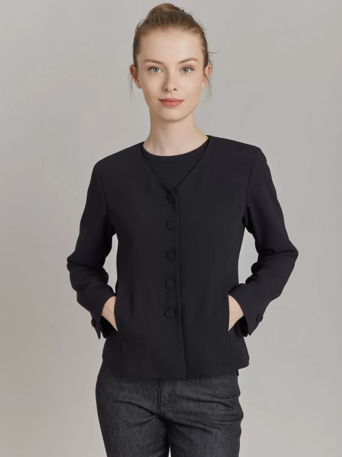 Women agnès b. Jackets & Coats<Black Polyester Jacket