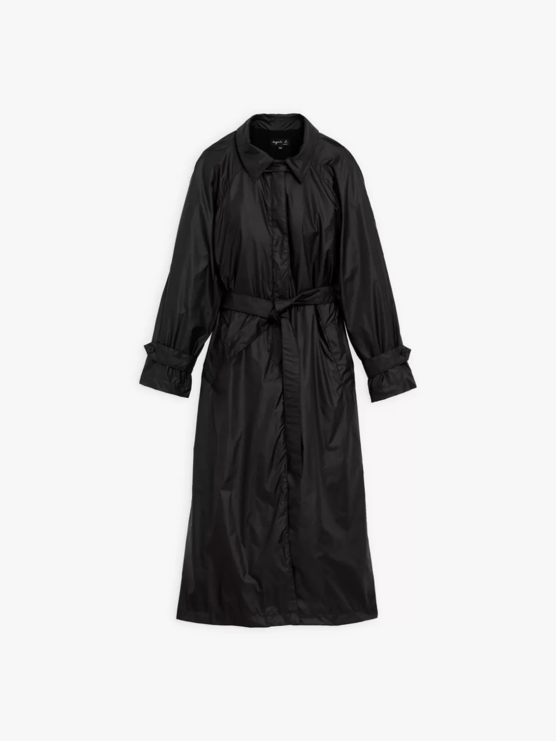 Women agnès b. Jackets & Coats<Black Raglan Sleeve Coat In Water-repellent Fabric