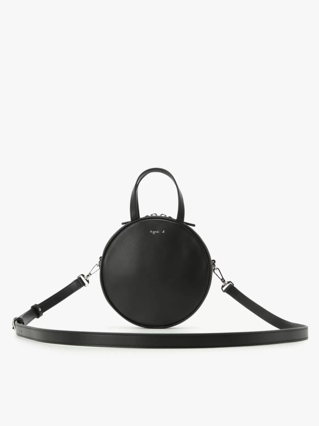 Women agnès b. Shoulder & Crossbody Bags | Large Bags & Tote Bags<Black Round Leather Bag