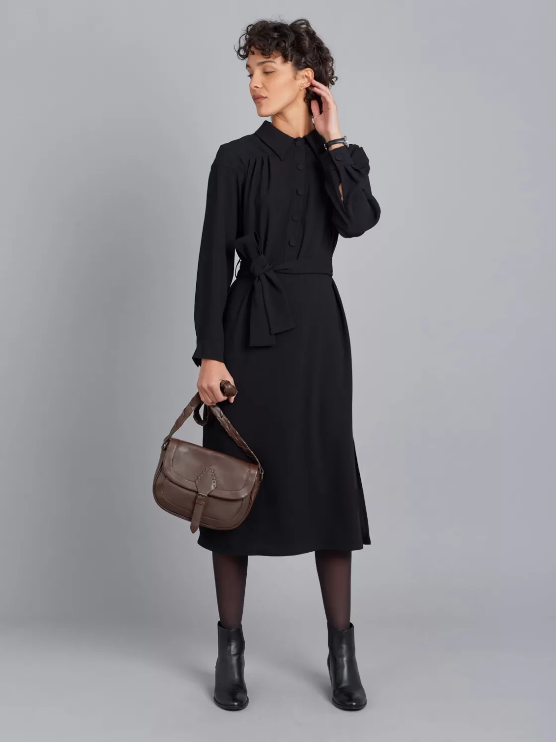 Women agnès b. Dresses<Black Shirt Dress