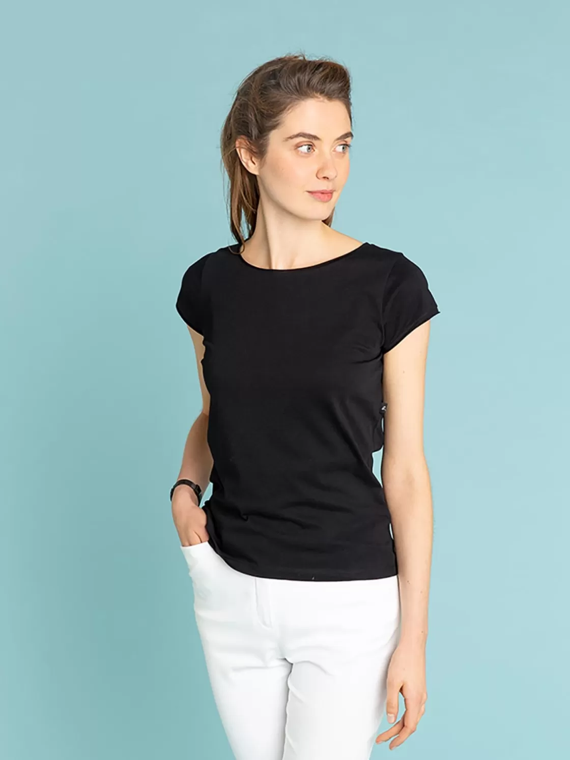 Women agnès b. T-Shirts & Tank Tops<Black Short Sleeve Australia T-shirt