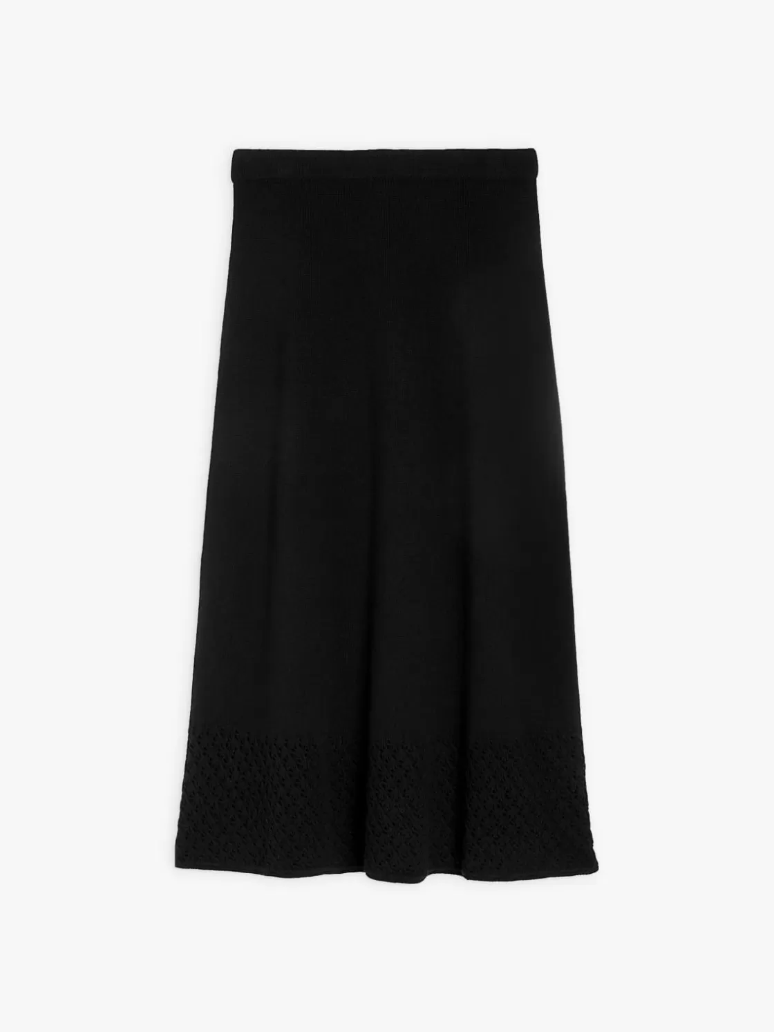 Women agnès b. Skirts & Shorts<Black Skirt In Merino Wool Jersey And Cashmere