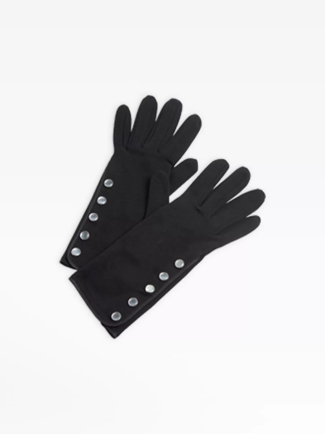 Women agnès b. Beanies & Gloves<Black Snap Gloves