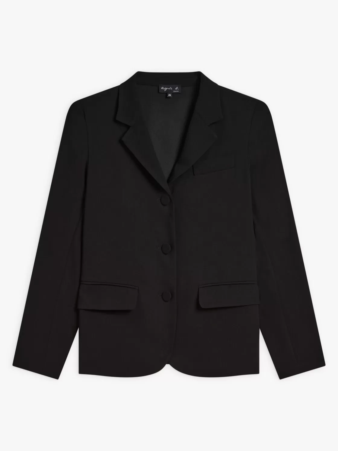 Women agnès b. Jackets & Coats<Black Unlined Crepe Suit Jacket