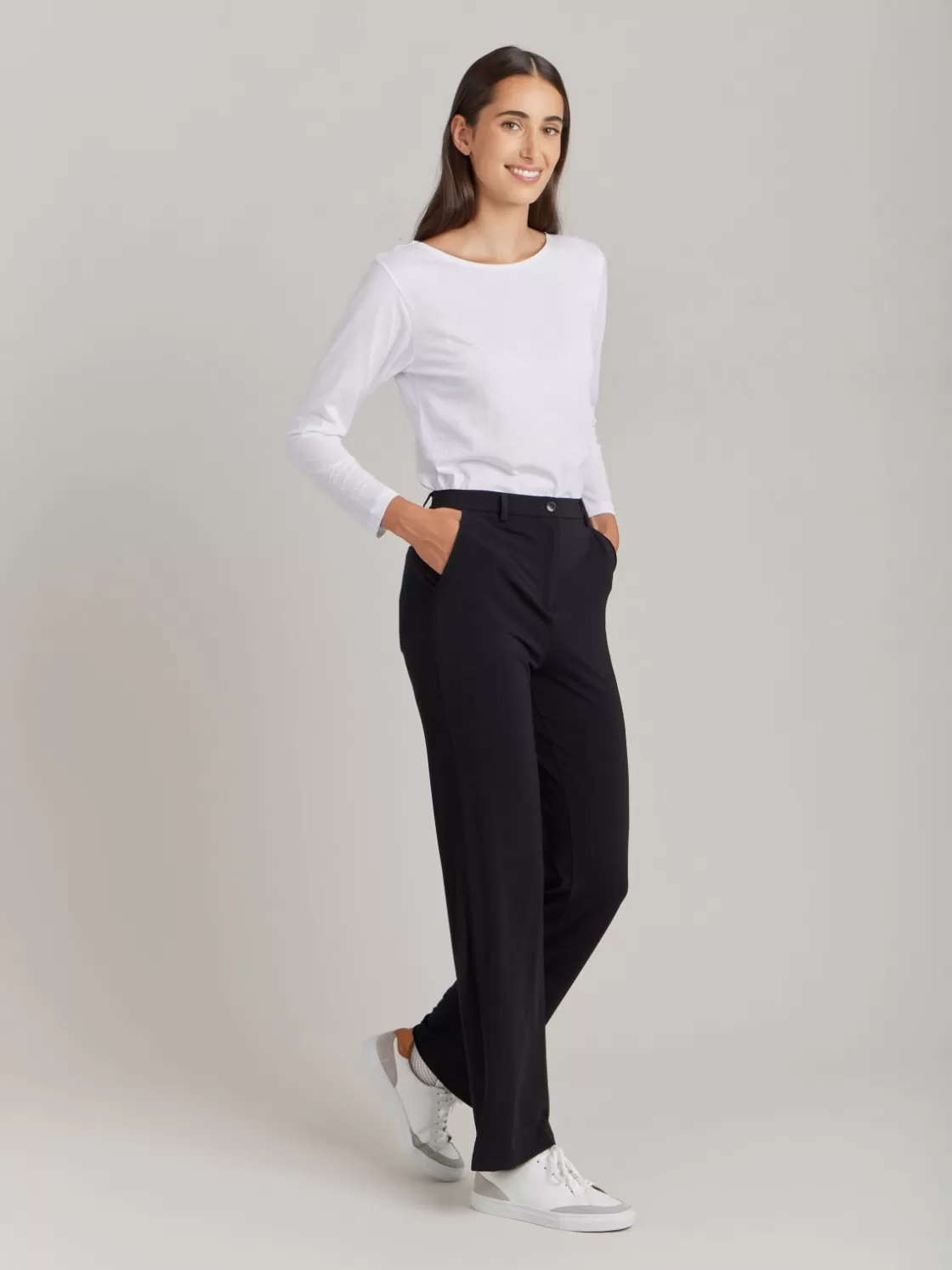 Women agnès b. Pants & Jeans<Black Viscose Boy Pants