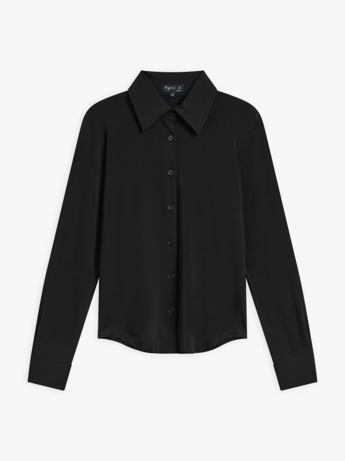 Women agnès b. Tops & Shirts<Black Viscose Boys Shirt