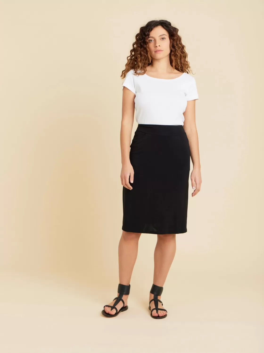 Women agnès b. Skirts & Shorts<Black Viscose Lyrique Skirt