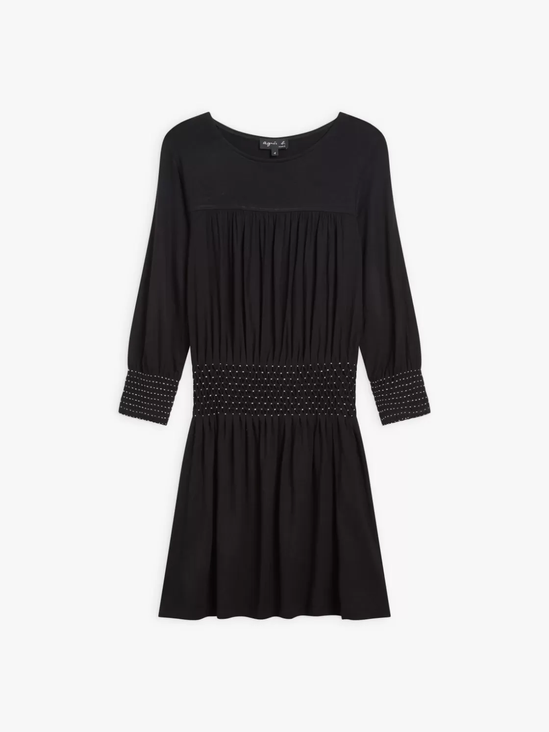 Women agnès b. Dresses<Black Viscose Short Carry Dress