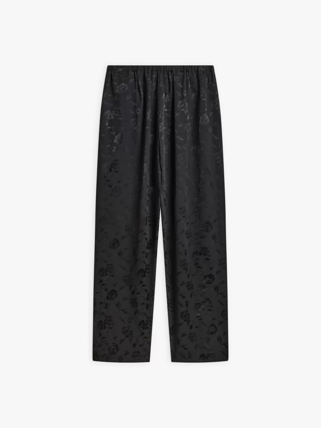 Women agnès b. Pants & Jeans<Black Viscose Vietnam Floral Wide-pants