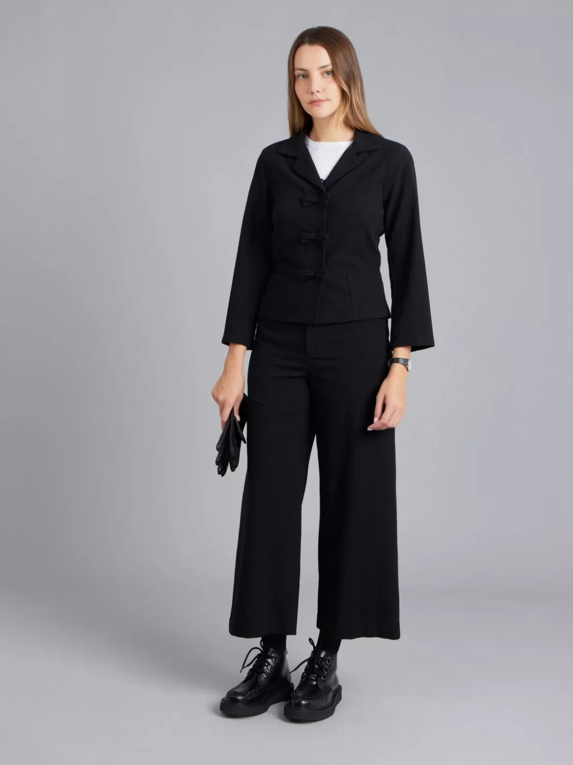 Women agnès b. Jackets & Coats<Black Wool Crêpe Jacket