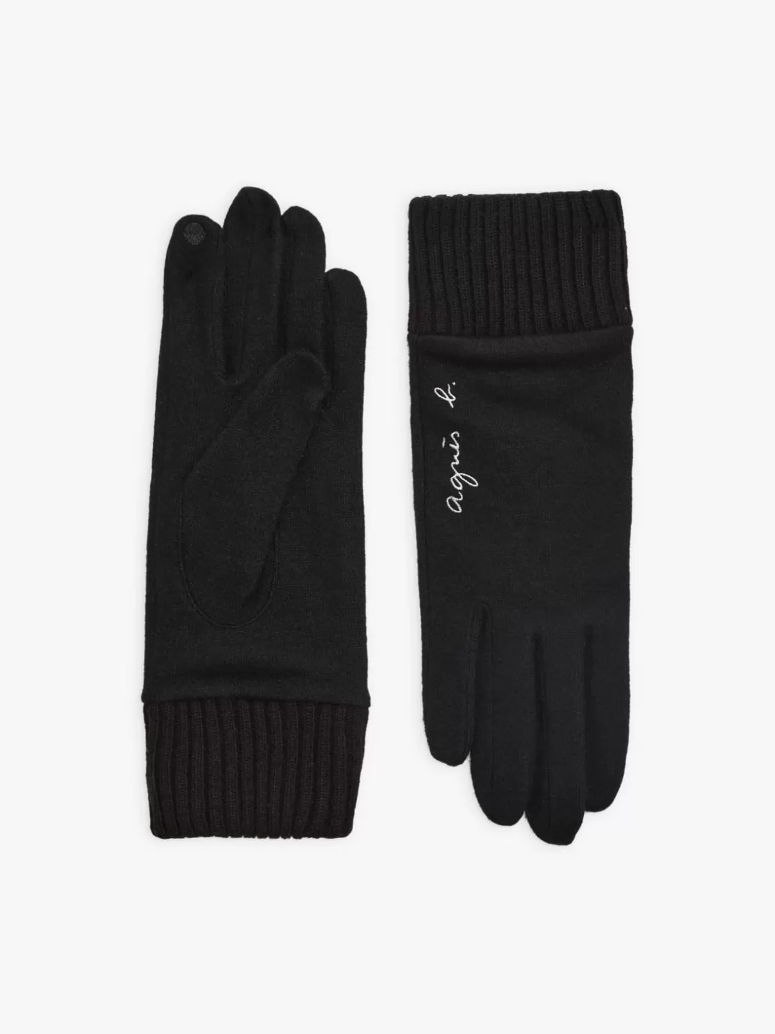 agnès b. Hats & Gloves<Black Wool Flèche Gloves