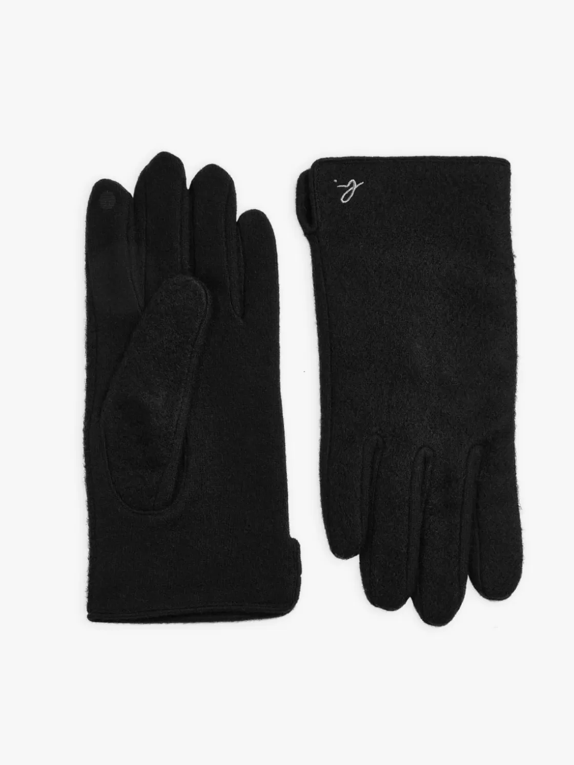 agnès b. Hats & Gloves<Black Wool Logo Janis Gloves