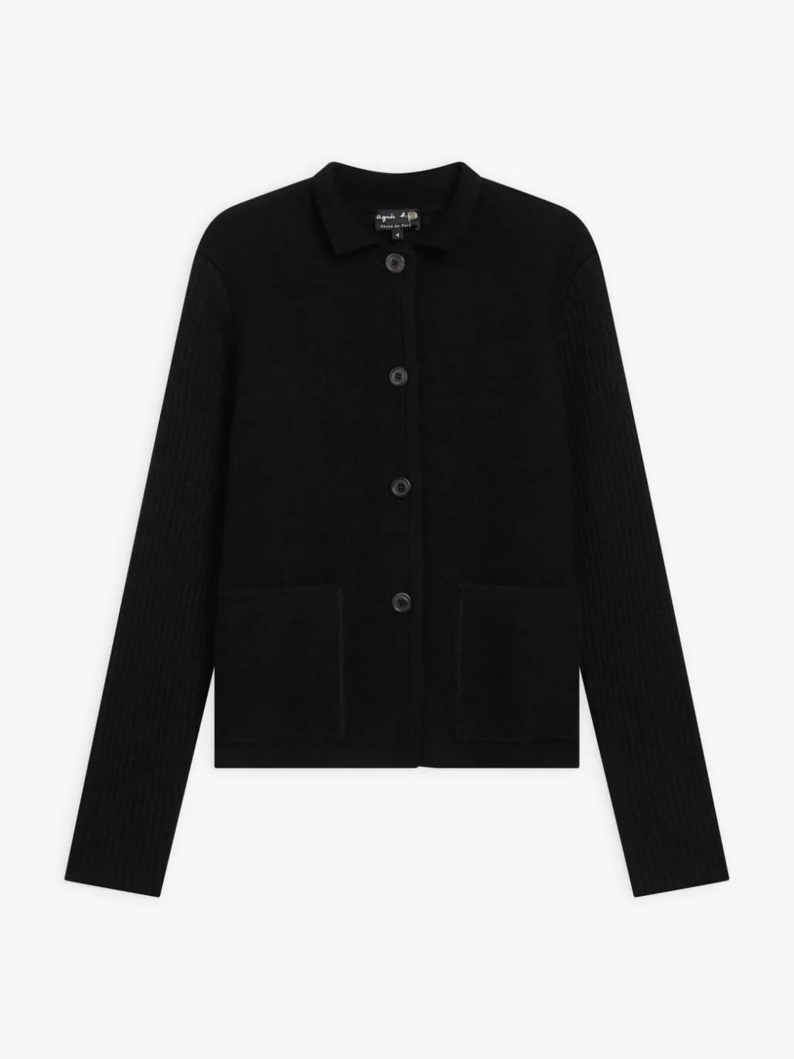 Women agnès b. Jackets & Coats<Black Woollen Jacket