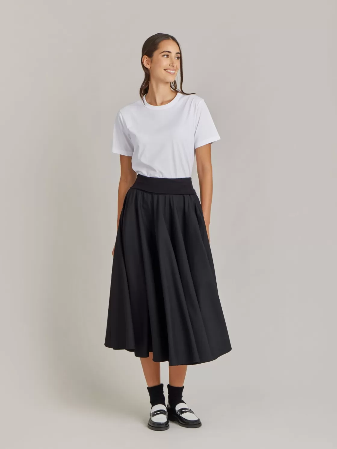 Women agnès b. Skirts & Shorts<Black Worsted Wool Tabou Long Skirt