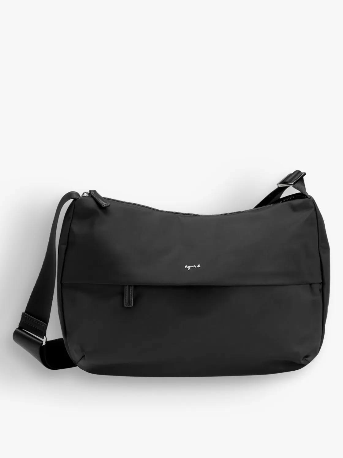 Women agnès b. Shoulder & Crossbody Bags<Black Zippered Shoulder Bag