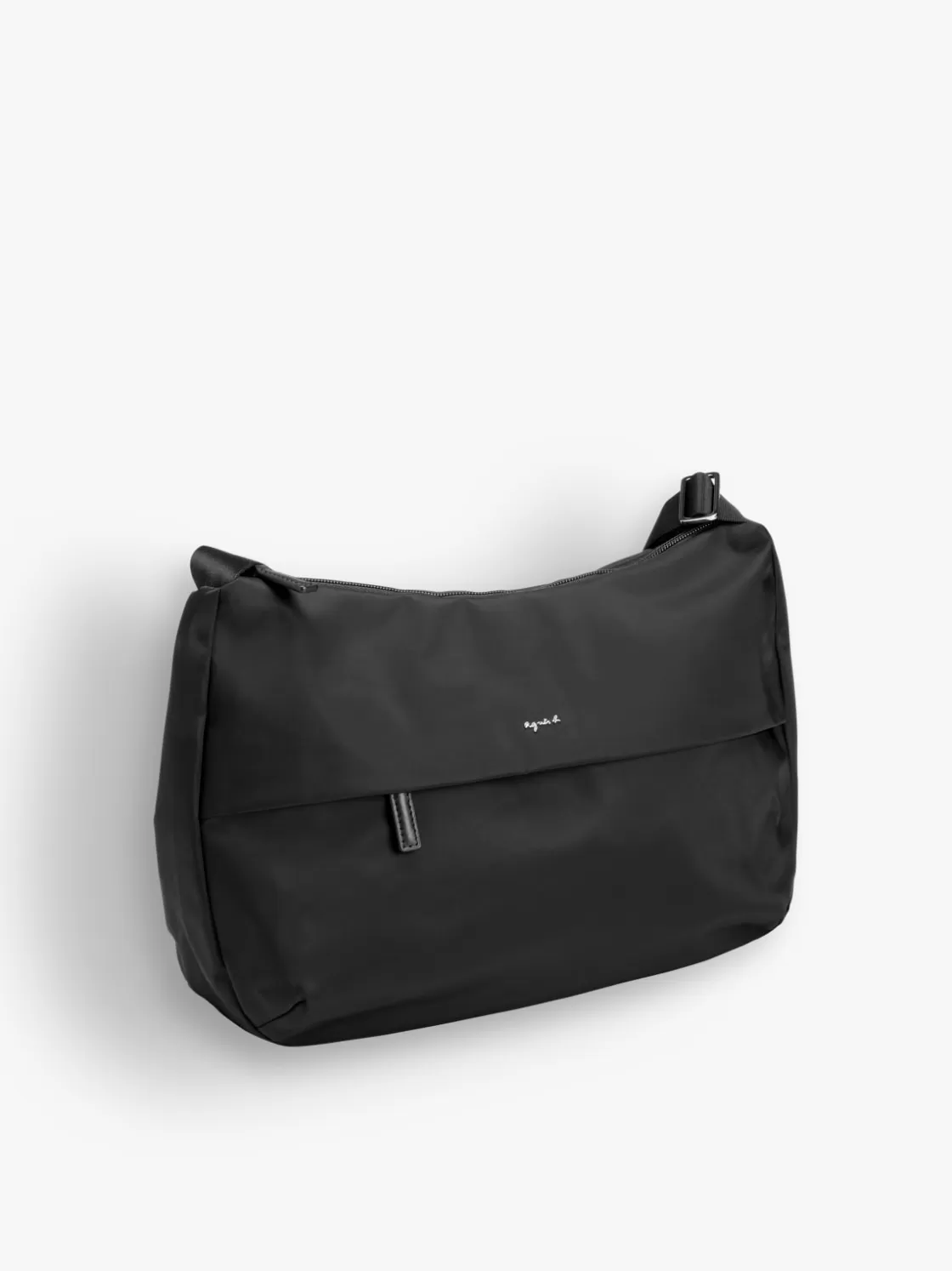 Women agnès b. Shoulder & Crossbody Bags<Black Zippered Shoulder Bag