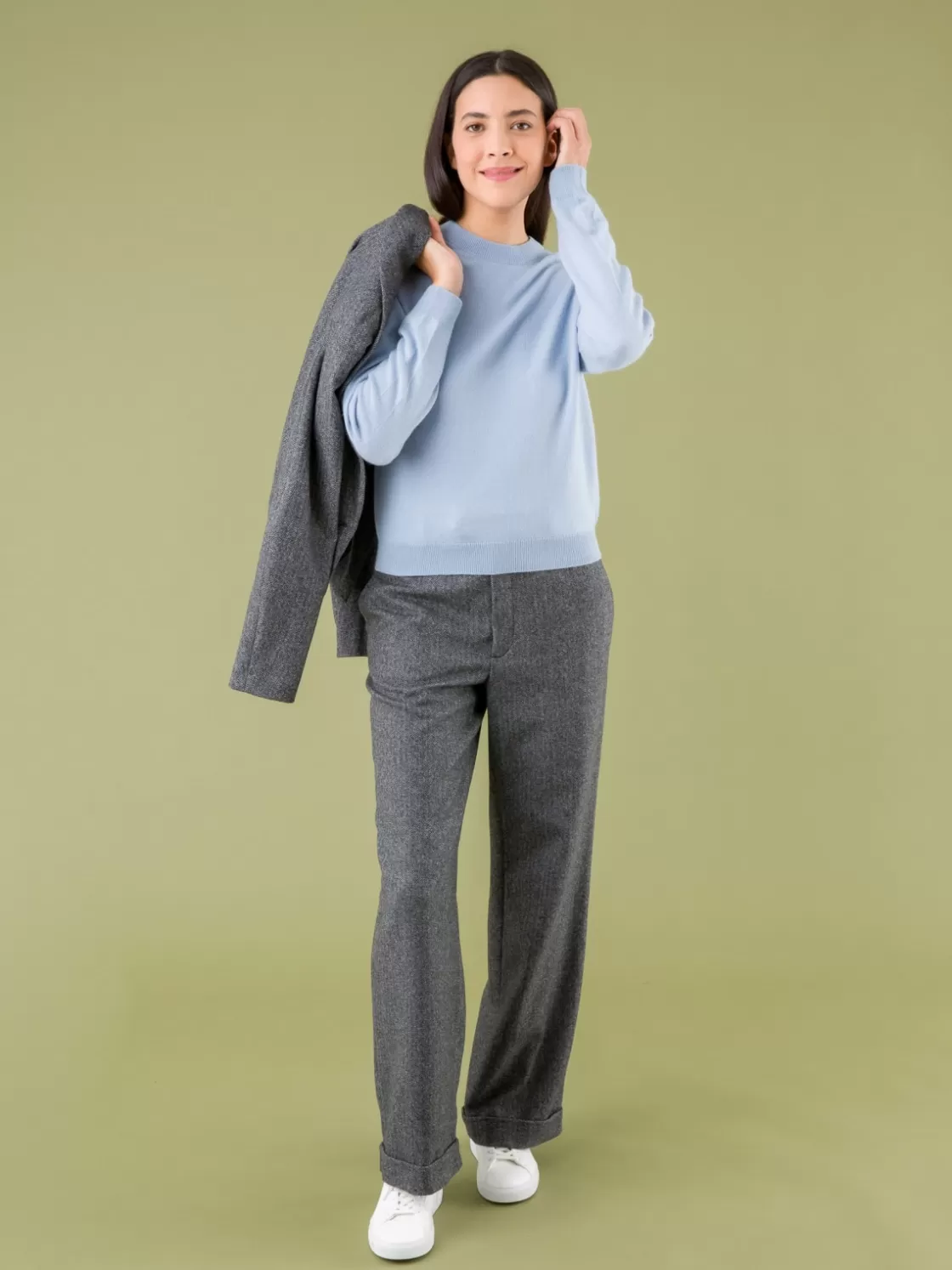 Women agnès b. Sweaters<Blue Cashmere Neige Sweater