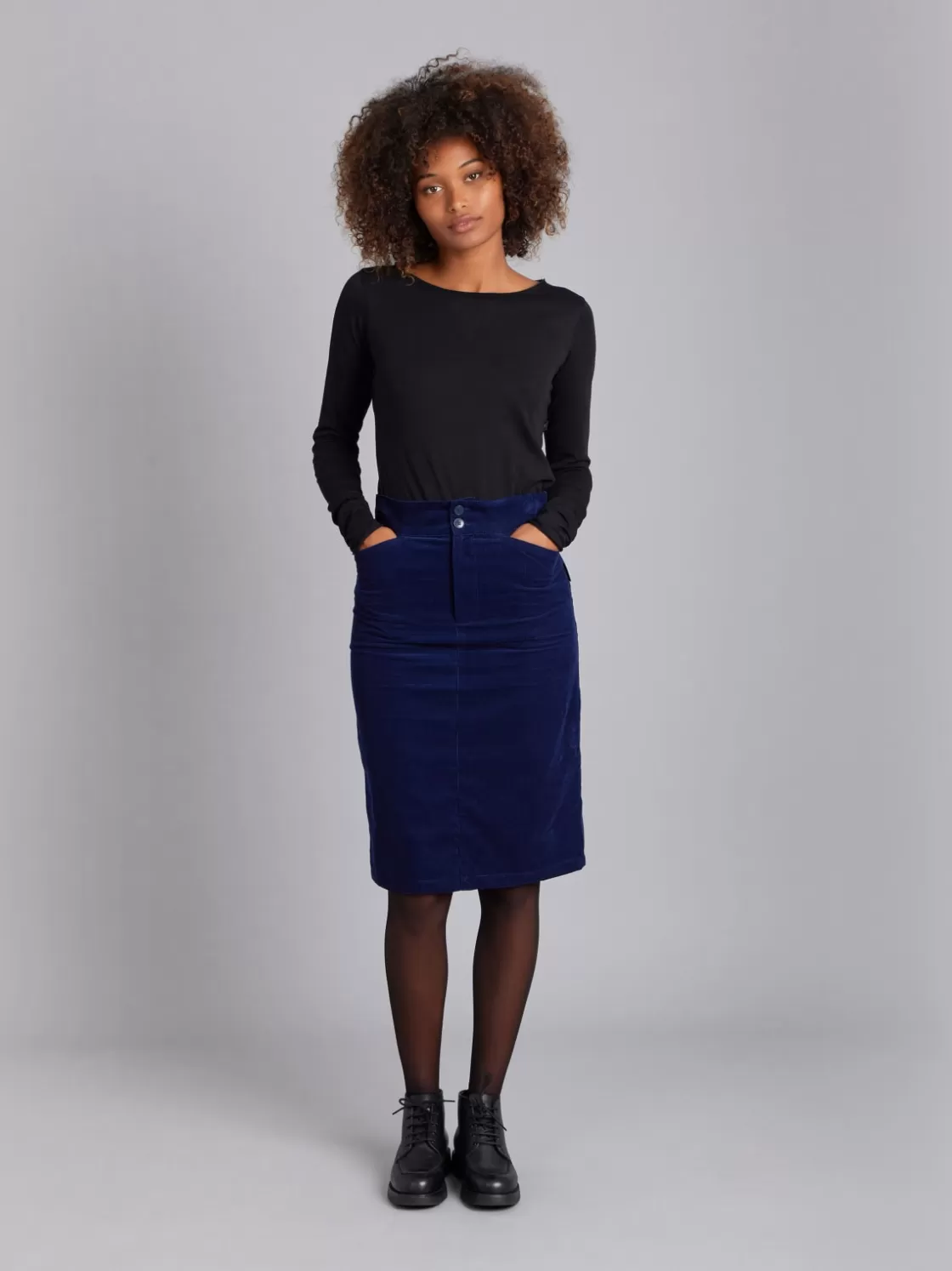 Women agnès b. Skirts & Shorts<Blue Cotton Corduroy Skirt