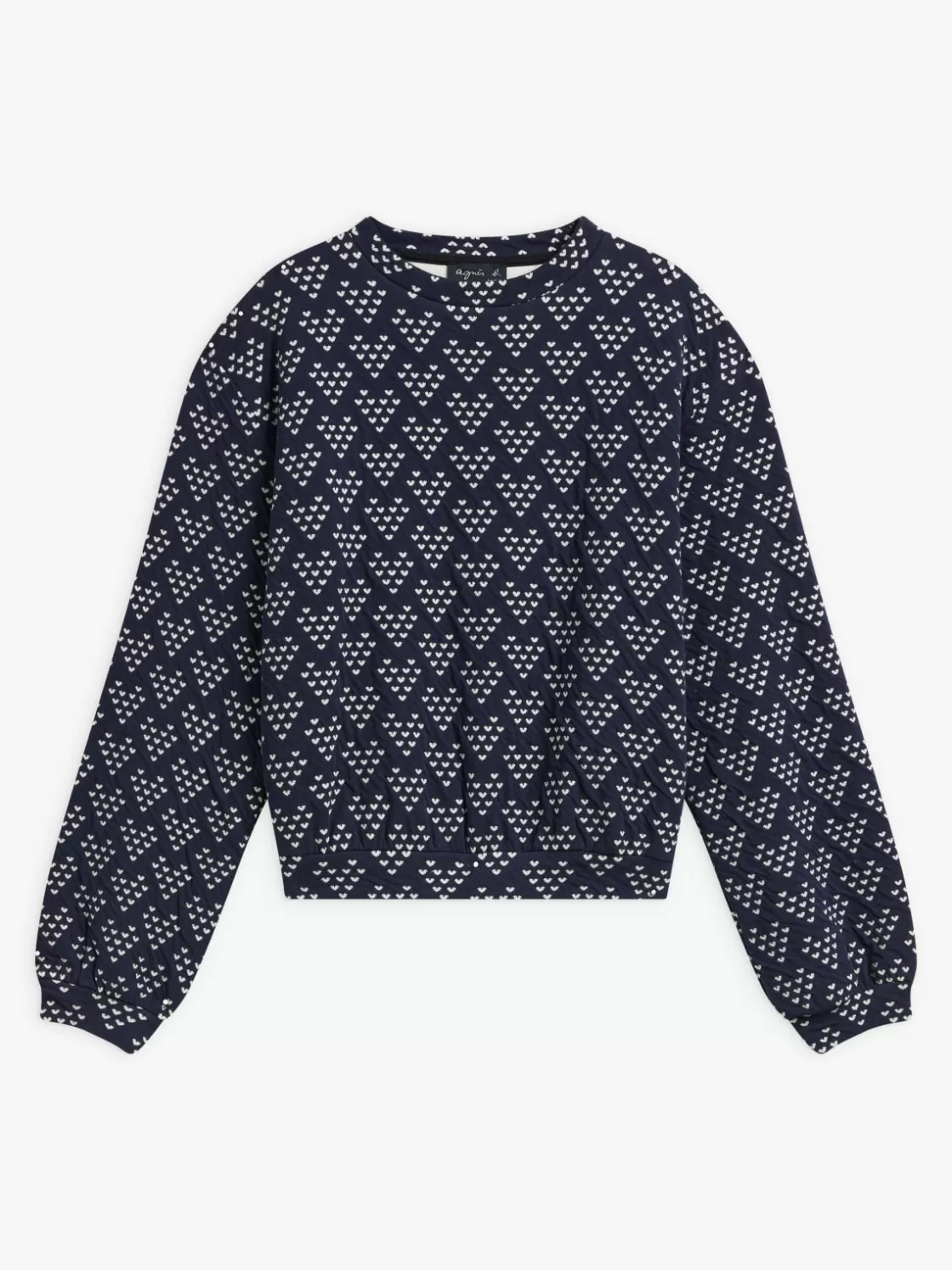 Women agnès b. T-Shirts & Tank Tops<Blue Cotton Jersey Jacquard Loli Sweatshirt