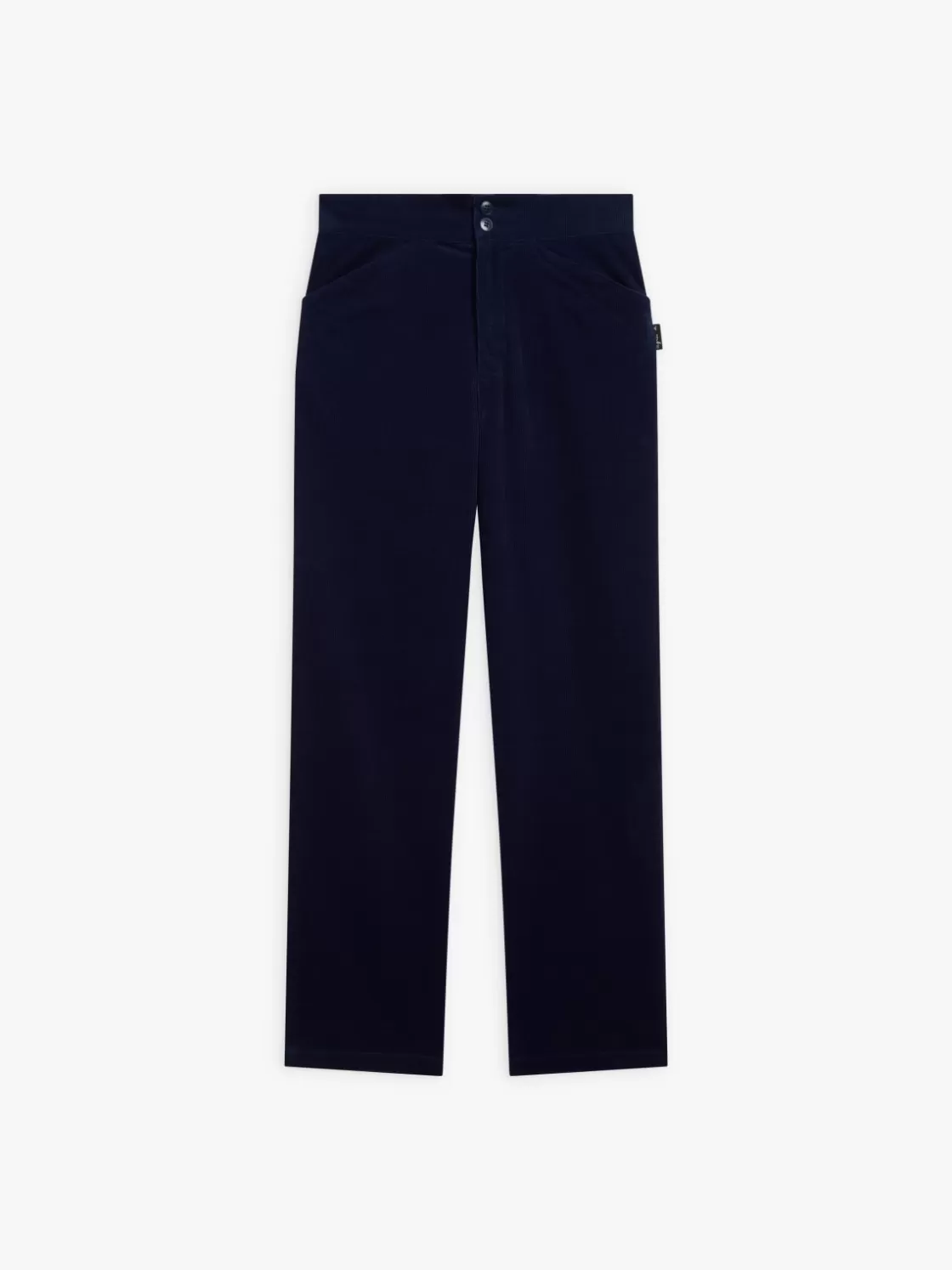 Women agnès b. Pants & Jeans<Blue Cotton Jersey Straight-cut Chinois Pants