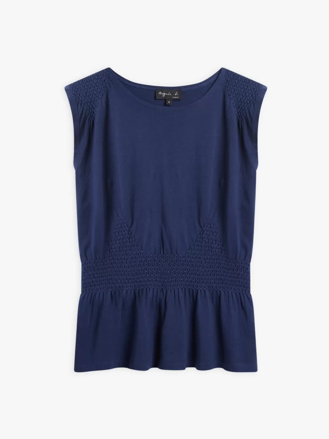 Women agnès b. T-Shirts & Tank Tops<Blue Cotton Jersey Tina Top