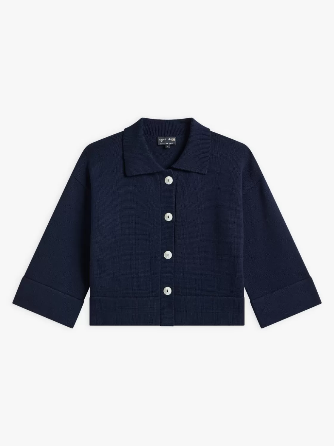 Women agnès b. Cardigans<Blue Cotton Lolotte Cardigan