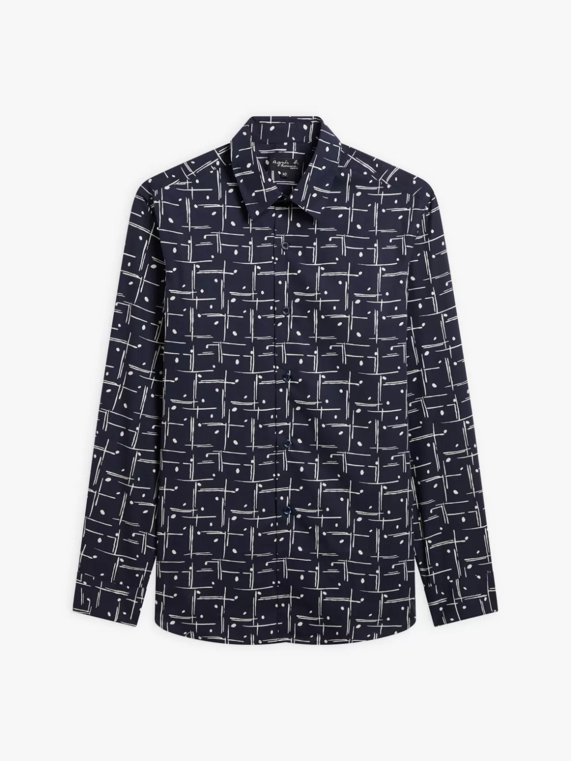 agnès b. Shirts<Blue Cotton Long-sleeve Thomas Shirt