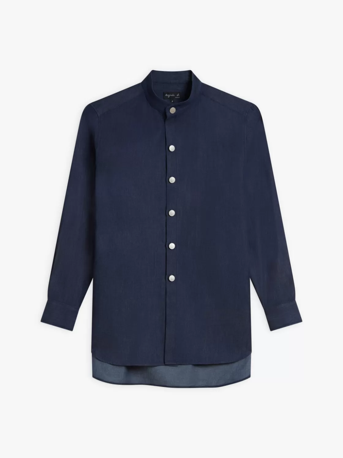 Women agnès b. Tops & Shirts<Blue Cotton Officer Collar Shirt