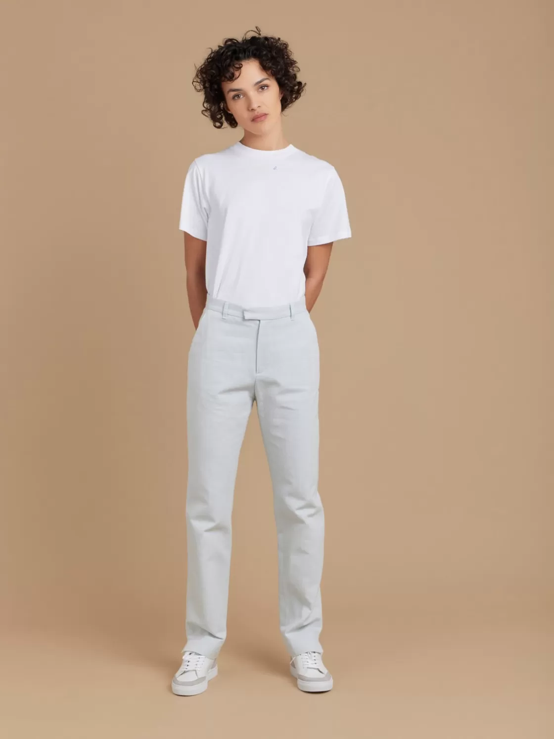 Women agnès b. Pants & Jeans<Blue Cotton Straight Fergie Pants