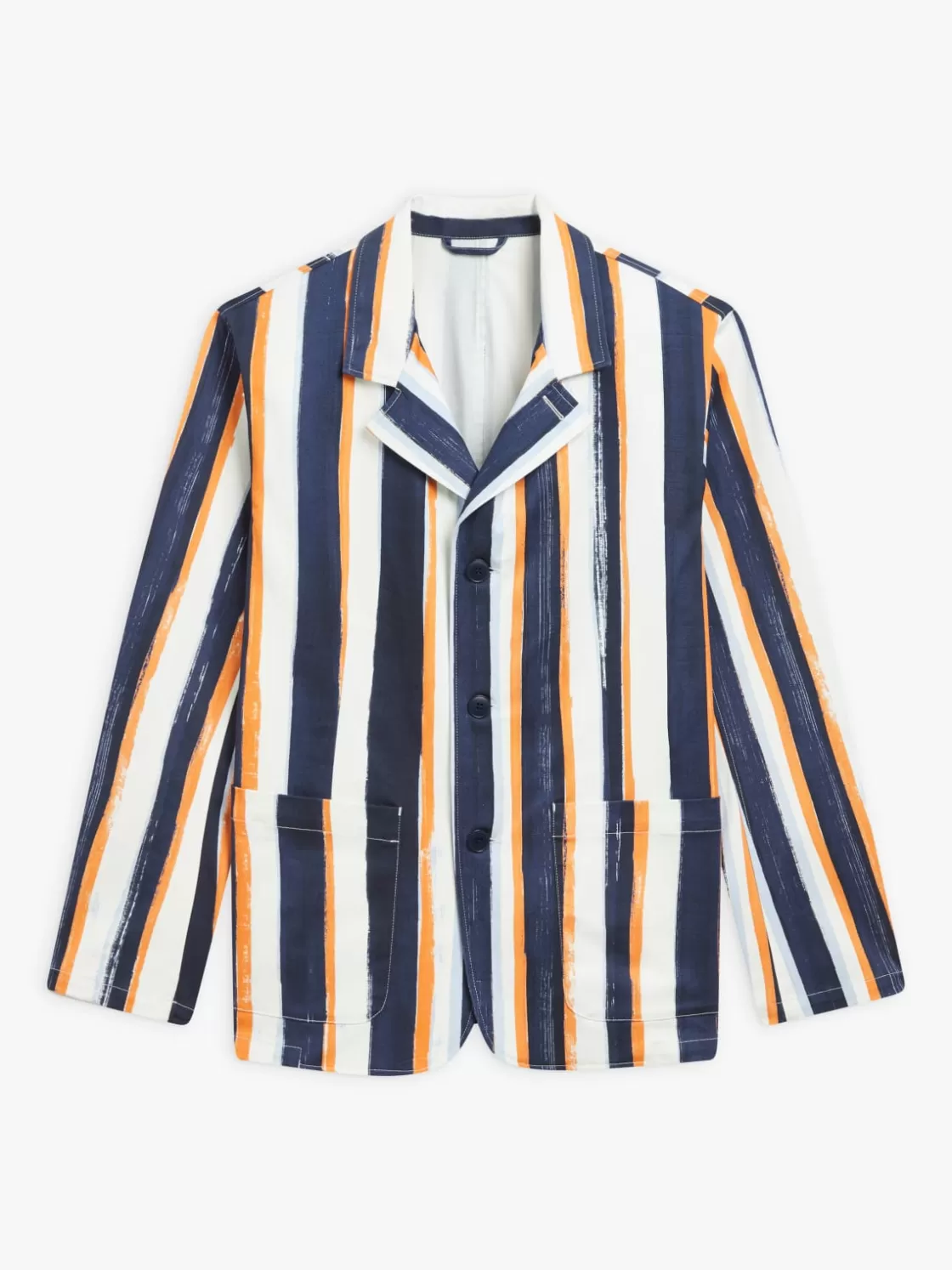 agnès b. Jackets & Coats<Blue Cotton Striped Camisa Jacket