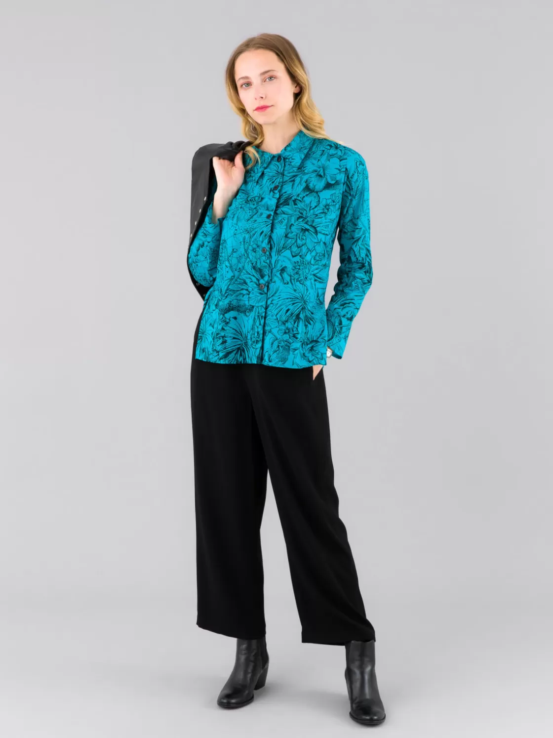 Women agnès b. Tops & Shirts<Blue Cotton Tunic Shirt