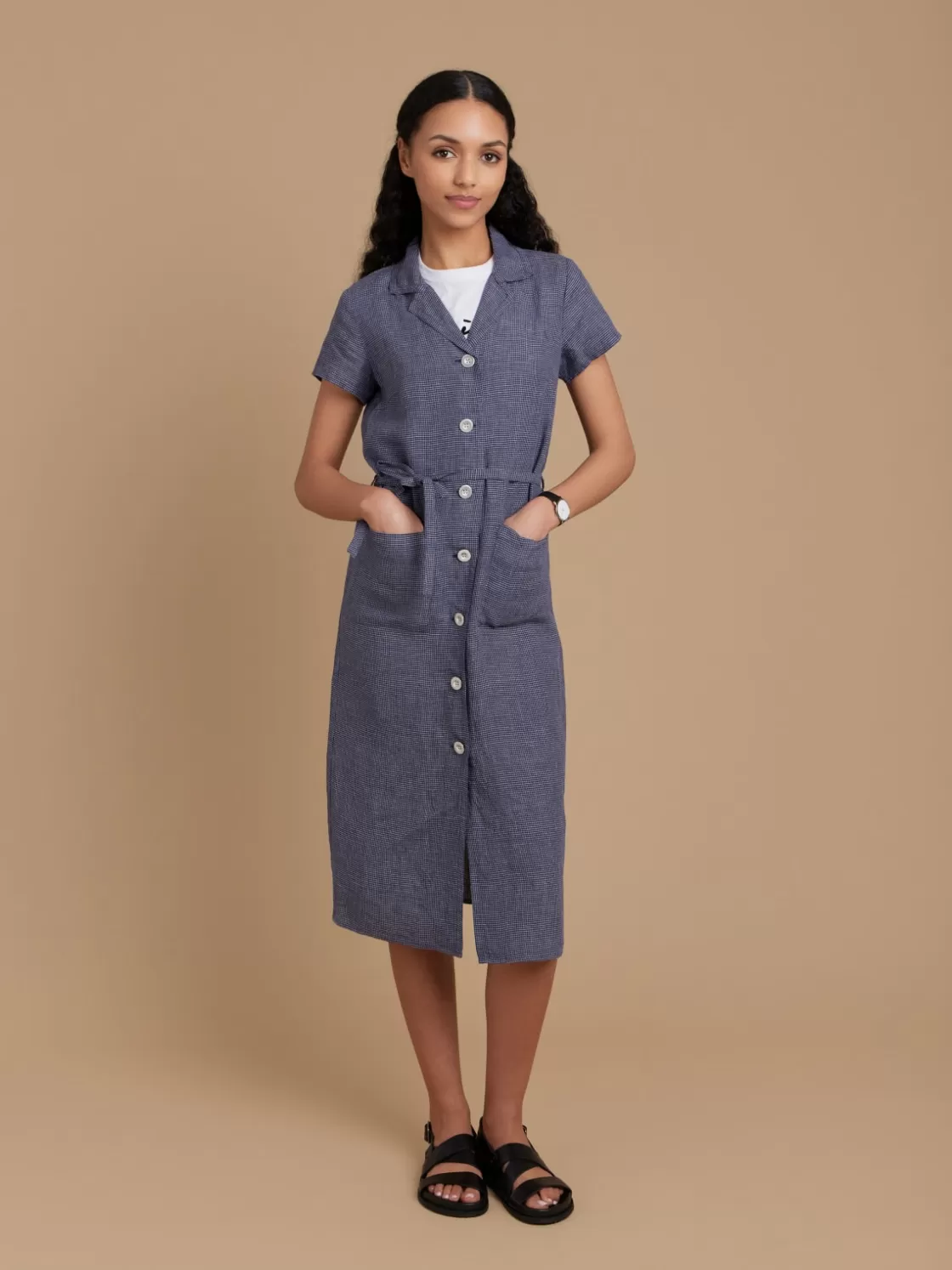 Women agnès b. Dresses<Blue Linen Liseron Dress