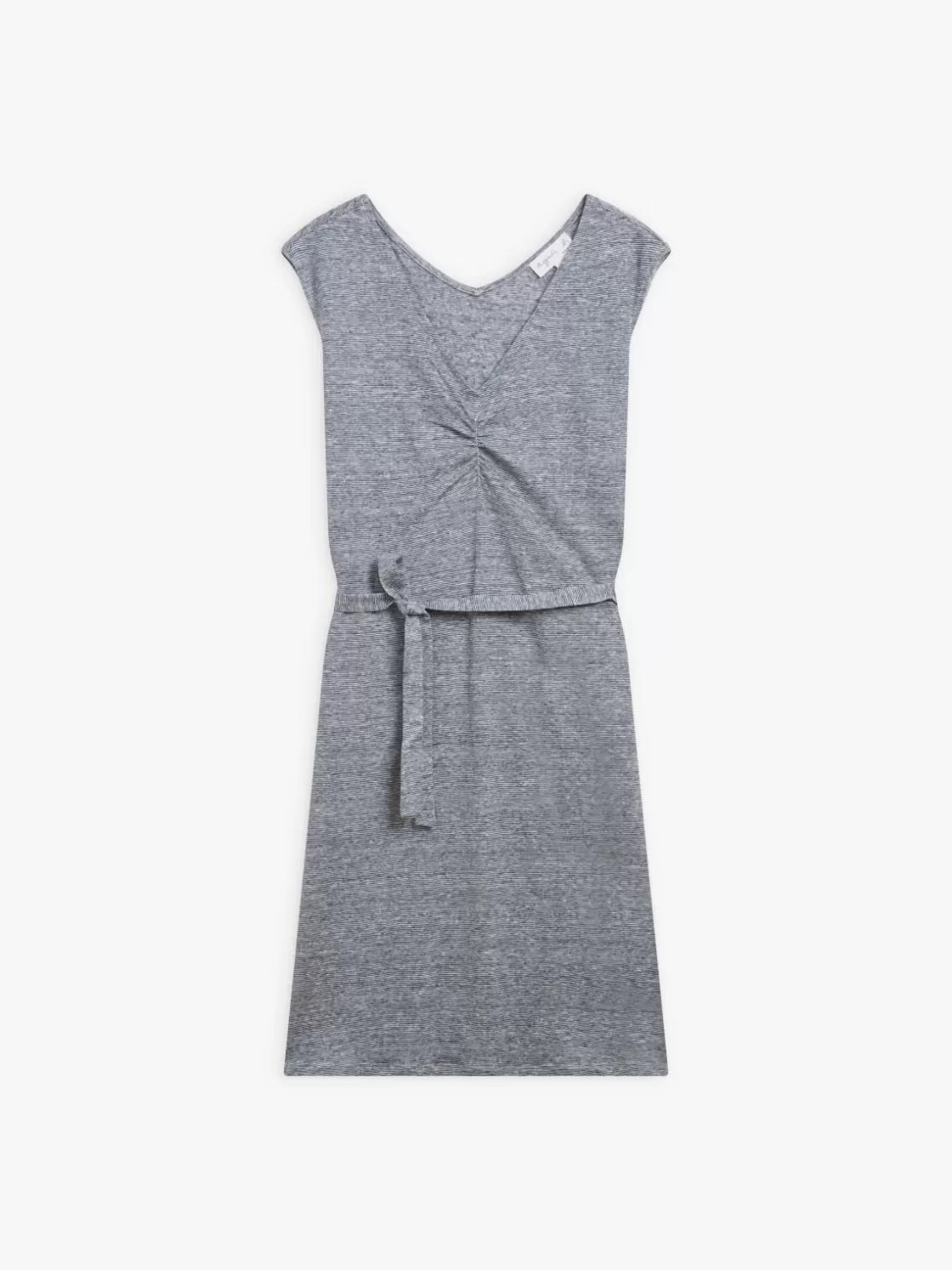 Women agnès b. Dresses<Blue Linen Striped Carlo Dress