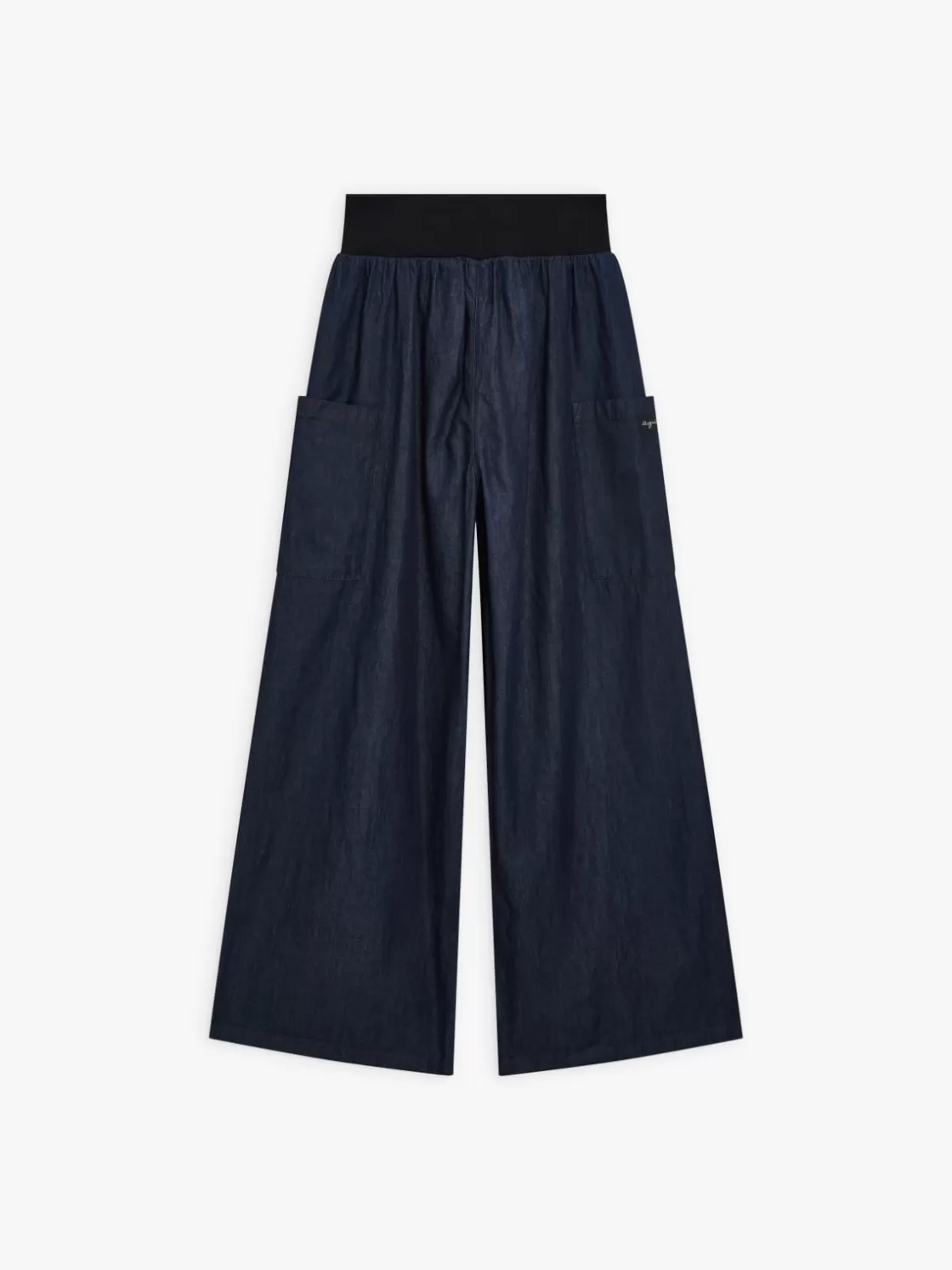 Women agnès b. Pants & Jeans<Blue Matis Cotton Denim Cropped Pants