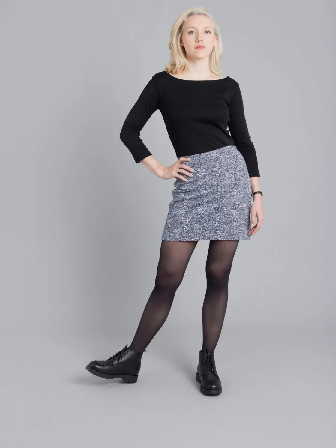 Women agnès b. Skirts & Shorts<Blue Tweed Ninn Mini Skirt