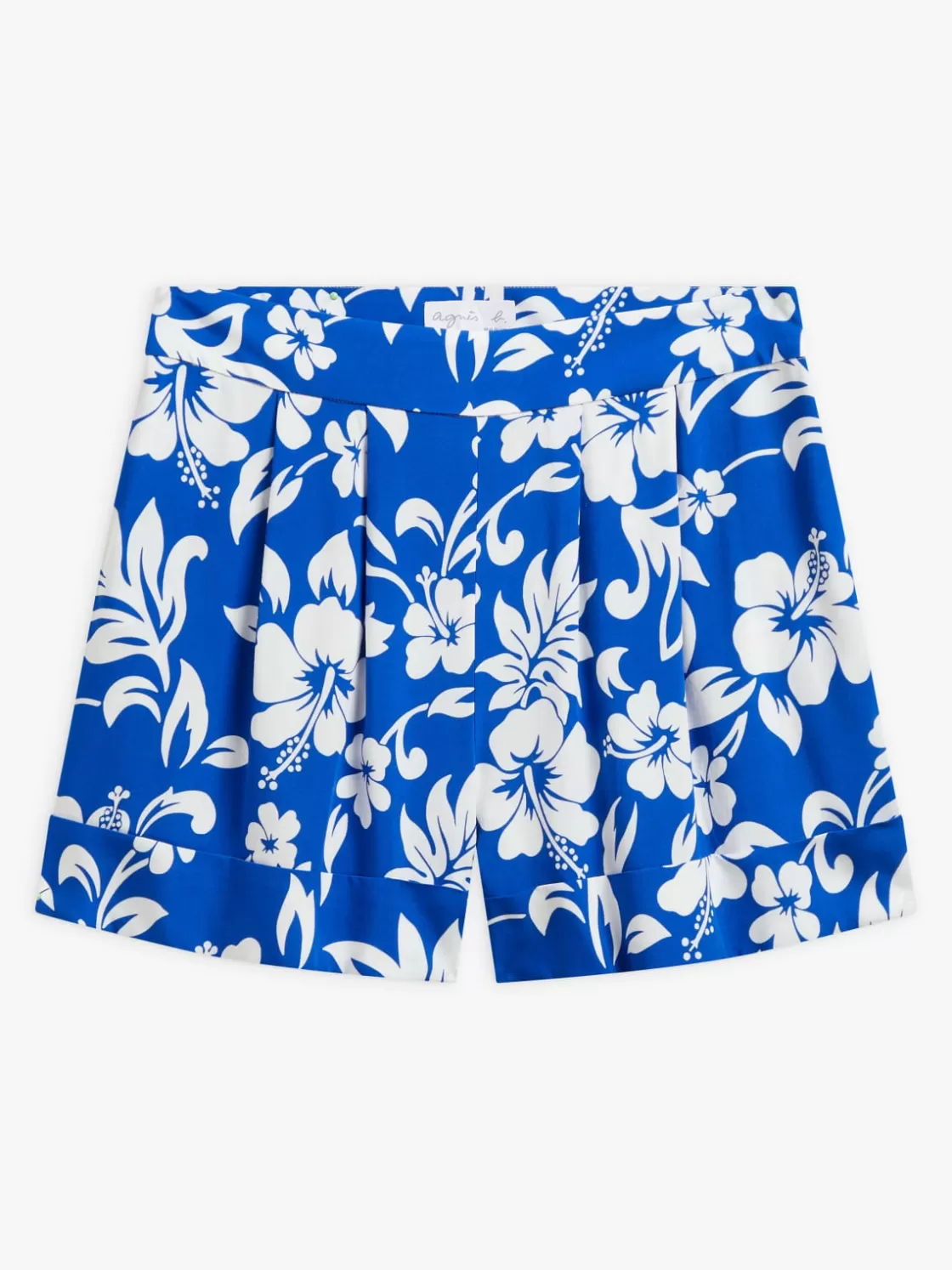 Women agnès b. Skirts & Shorts<Blue Viscose Polynesian Print Cerise Culotte Skirt