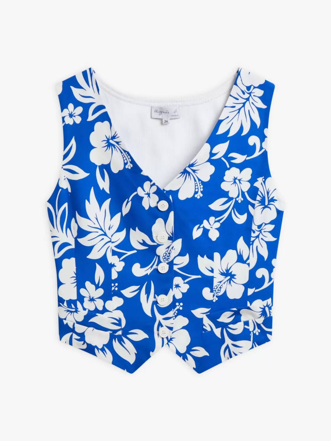 Women agnès b. Tops & Shirts<Blue Viscose Polynesian Print Top