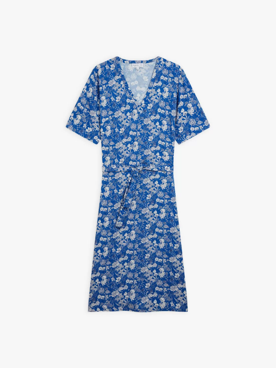 Women agnès b. Dresses<Blue Voile Flower Print Dress