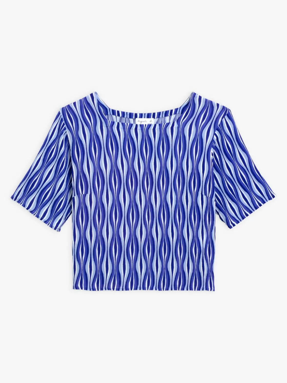 Women agnès b. Tops & Shirts<Blue Wave Print Top