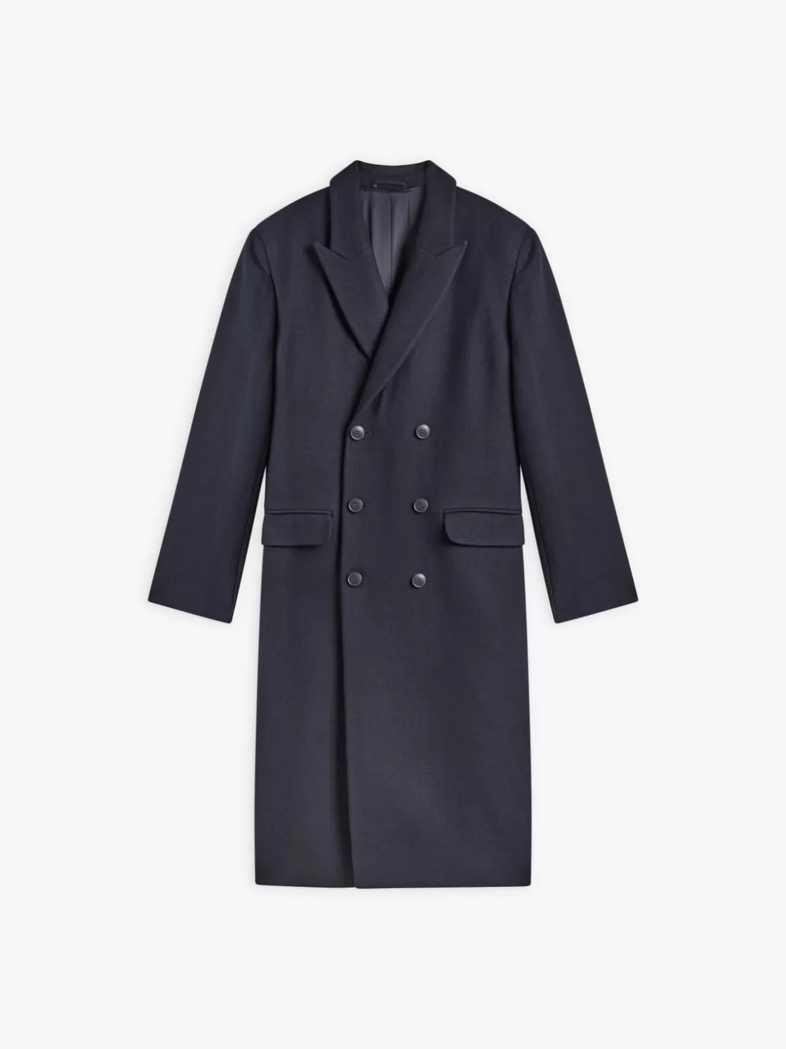 agnès b. Jackets & Coats<Blue Wool Twill Coat