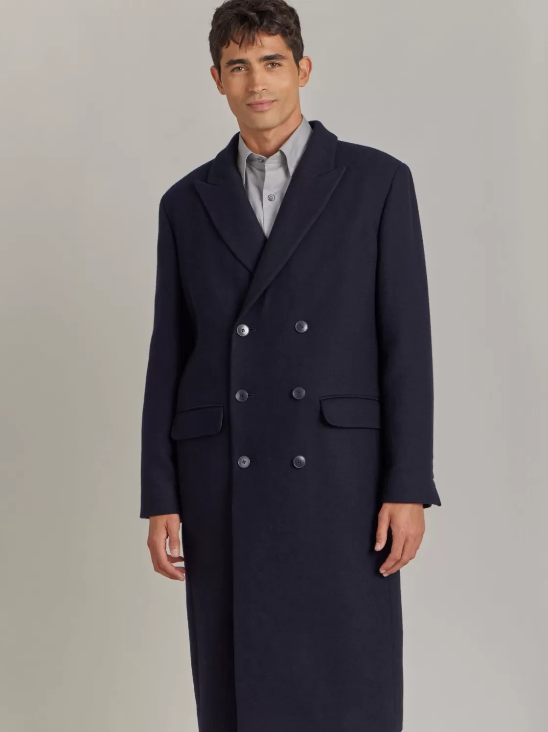 agnès b. Jackets & Coats<Blue Wool Twill Coat