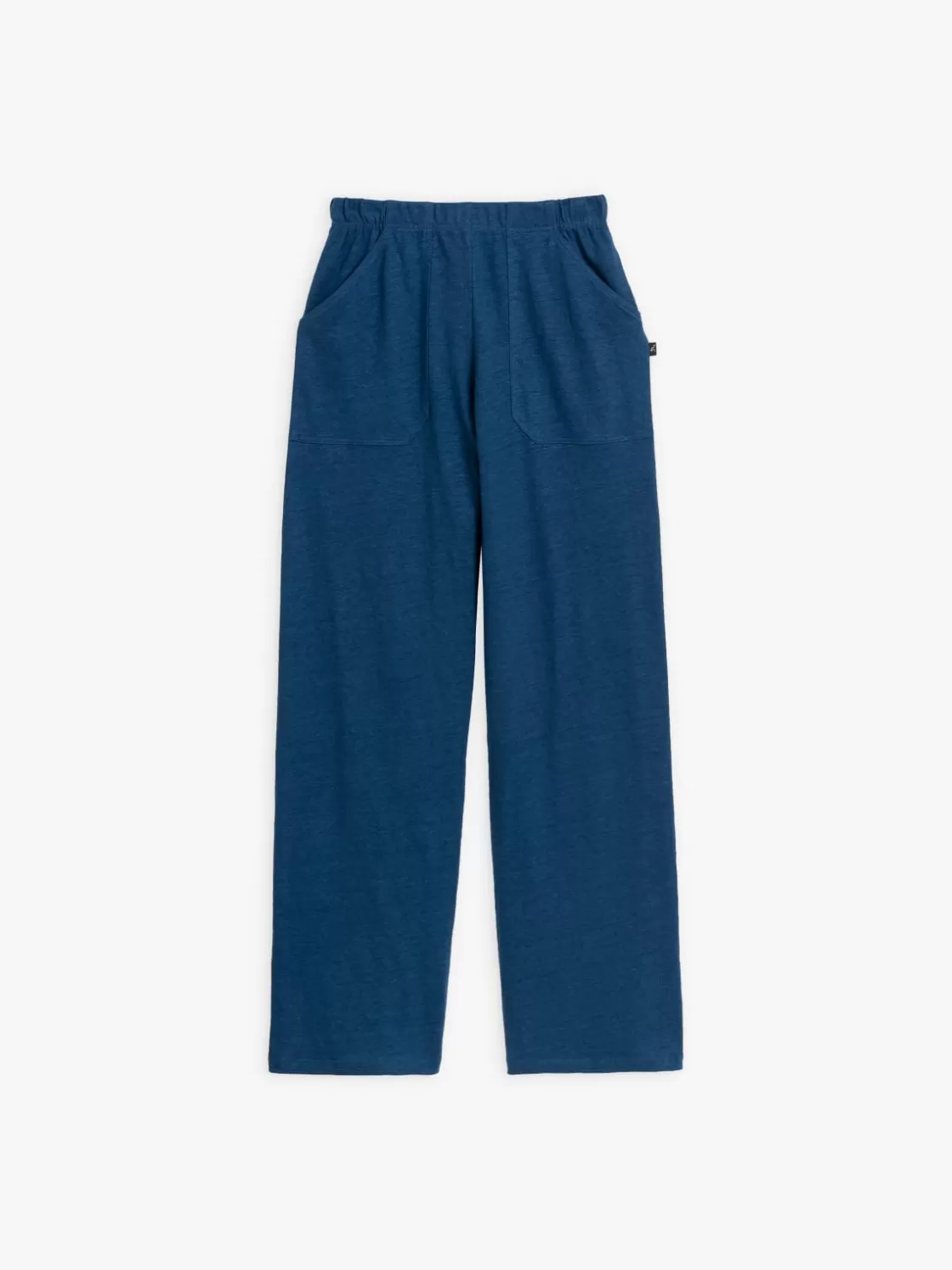 Women agnès b. Pants & Jeans<Blue Work Linen Jersey Pants